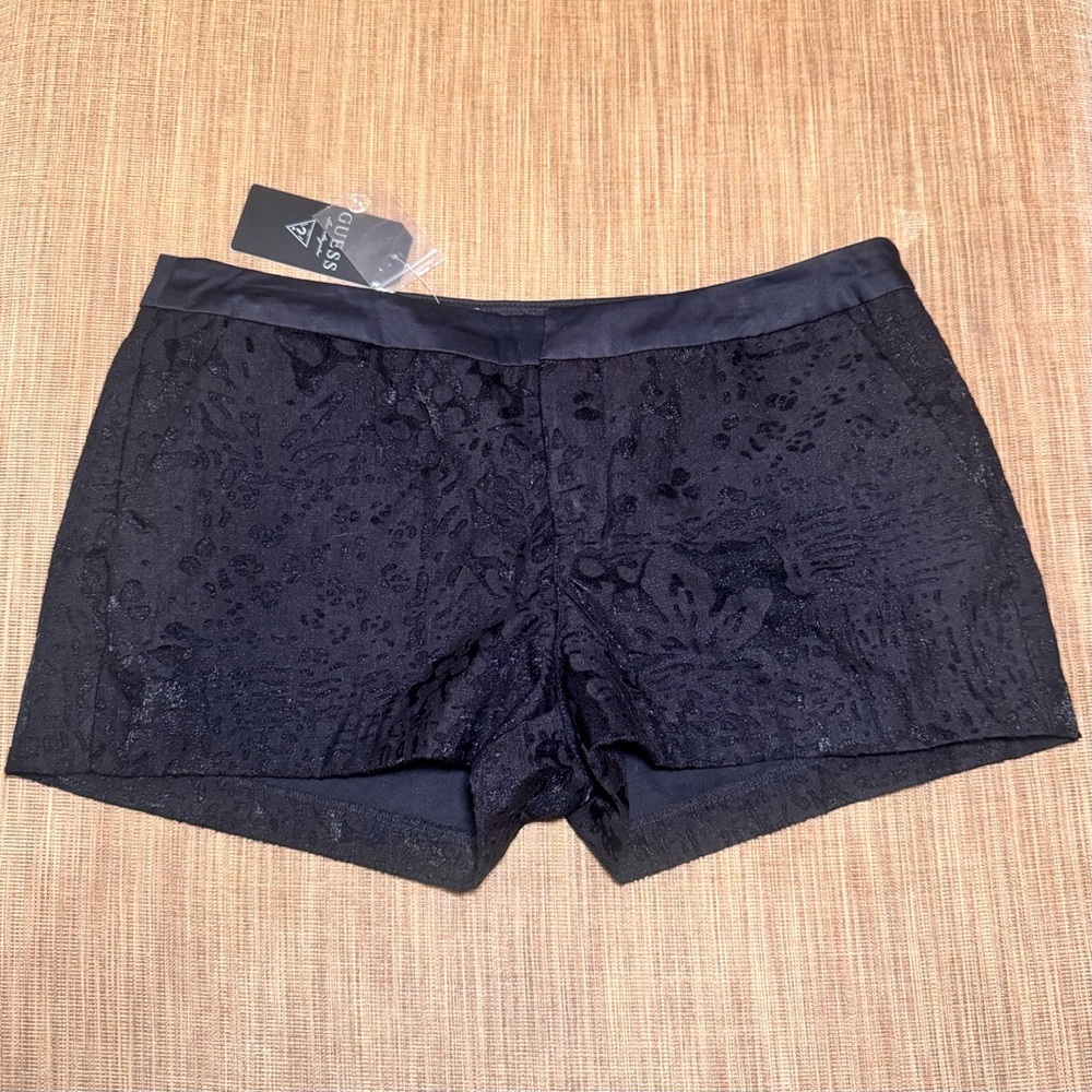 Guess Black Burnout Mini Shorts